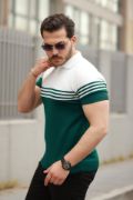 Erkek Parça Renk Yakalı Kısa Kollu T-shirt resmi